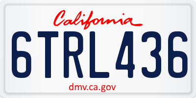 CA license plate 6TRL436