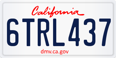 CA license plate 6TRL437