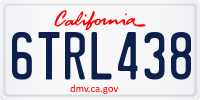 CA license plate 6TRL438