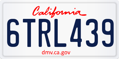 CA license plate 6TRL439