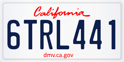 CA license plate 6TRL441