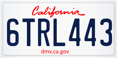 CA license plate 6TRL443