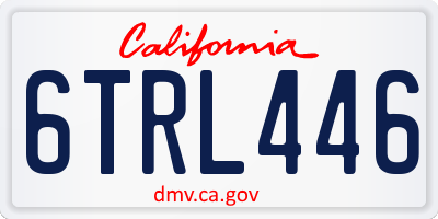 CA license plate 6TRL446