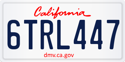 CA license plate 6TRL447