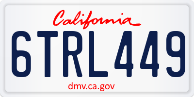 CA license plate 6TRL449