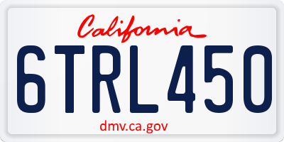 CA license plate 6TRL450