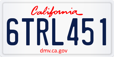 CA license plate 6TRL451