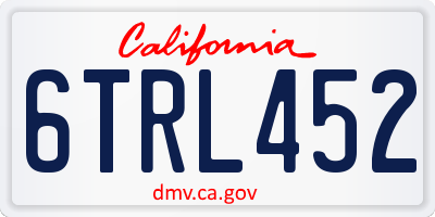 CA license plate 6TRL452