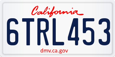 CA license plate 6TRL453