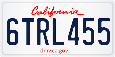CA license plate 6TRL455