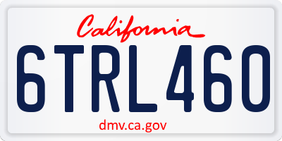 CA license plate 6TRL460