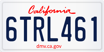 CA license plate 6TRL461