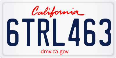 CA license plate 6TRL463