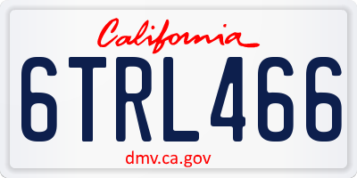 CA license plate 6TRL466