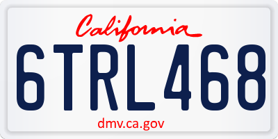 CA license plate 6TRL468