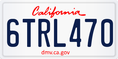 CA license plate 6TRL470