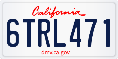 CA license plate 6TRL471