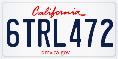 CA license plate 6TRL472