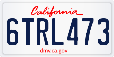 CA license plate 6TRL473