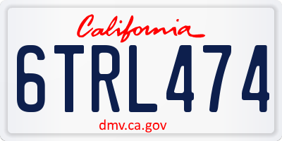 CA license plate 6TRL474