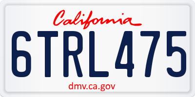CA license plate 6TRL475