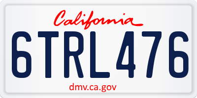 CA license plate 6TRL476