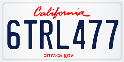 CA license plate 6TRL477