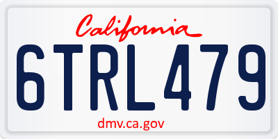 CA license plate 6TRL479