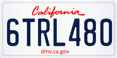 CA license plate 6TRL480