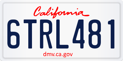 CA license plate 6TRL481