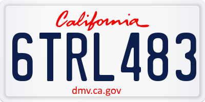 CA license plate 6TRL483