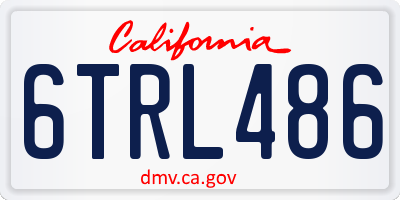 CA license plate 6TRL486