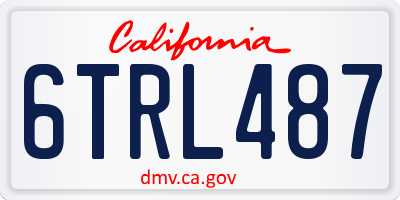 CA license plate 6TRL487