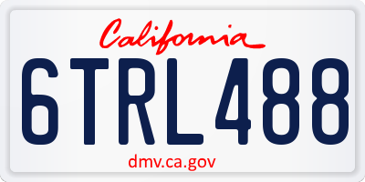 CA license plate 6TRL488