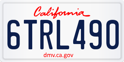 CA license plate 6TRL490