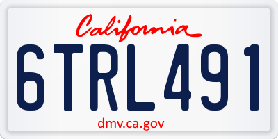 CA license plate 6TRL491