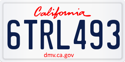 CA license plate 6TRL493