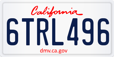 CA license plate 6TRL496