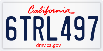 CA license plate 6TRL497
