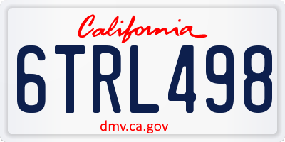 CA license plate 6TRL498