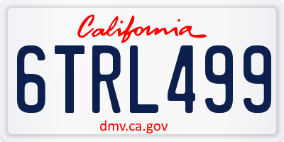 CA license plate 6TRL499