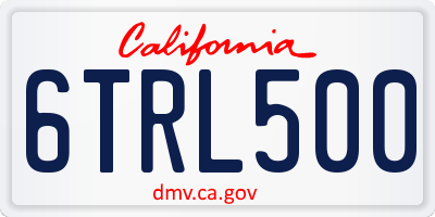 CA license plate 6TRL500