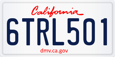 CA license plate 6TRL501