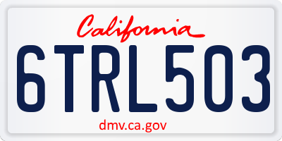 CA license plate 6TRL503