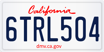 CA license plate 6TRL504