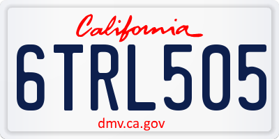 CA license plate 6TRL505