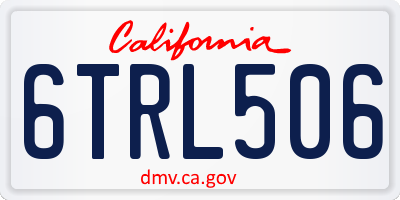 CA license plate 6TRL506