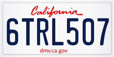 CA license plate 6TRL507