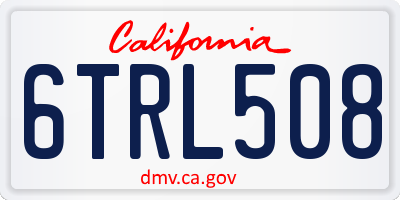 CA license plate 6TRL508