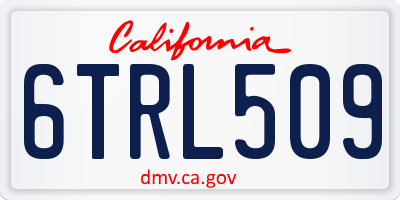 CA license plate 6TRL509